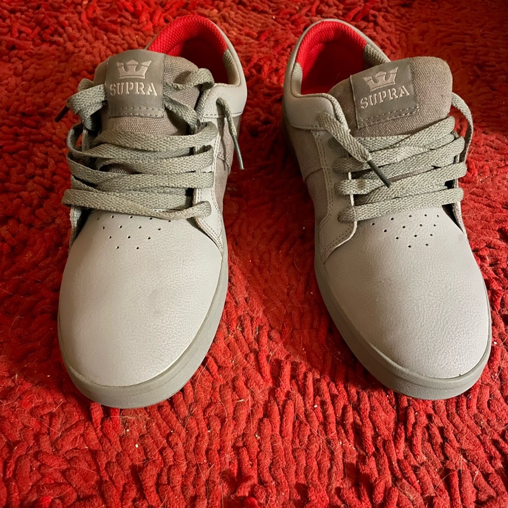 Supra Stacks Gray and Red Men's Shoes